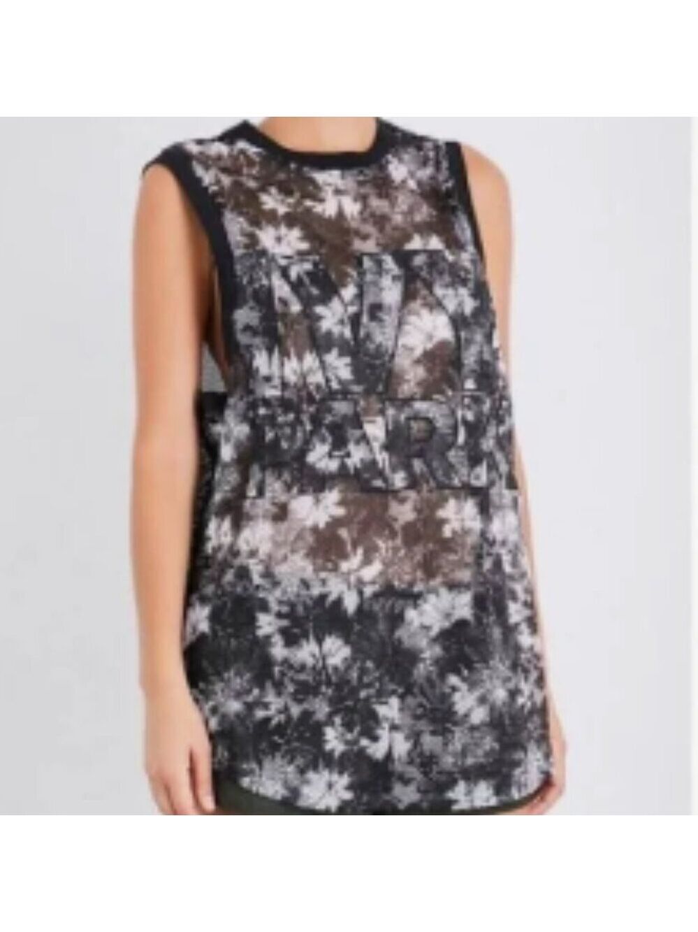 EC Black / White Ivy Park Mesh Sleeveless Top - Size XS